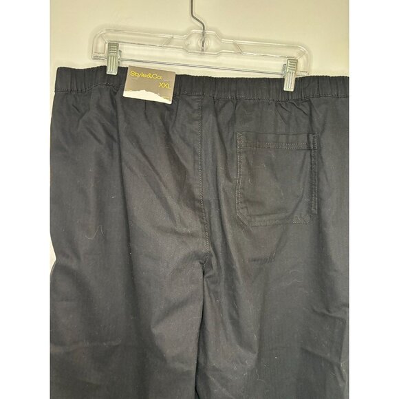 STYLE & CO NEW Pull On Capri Womens XXL Black High Rise Slash Pockets - Picture 4 of 10